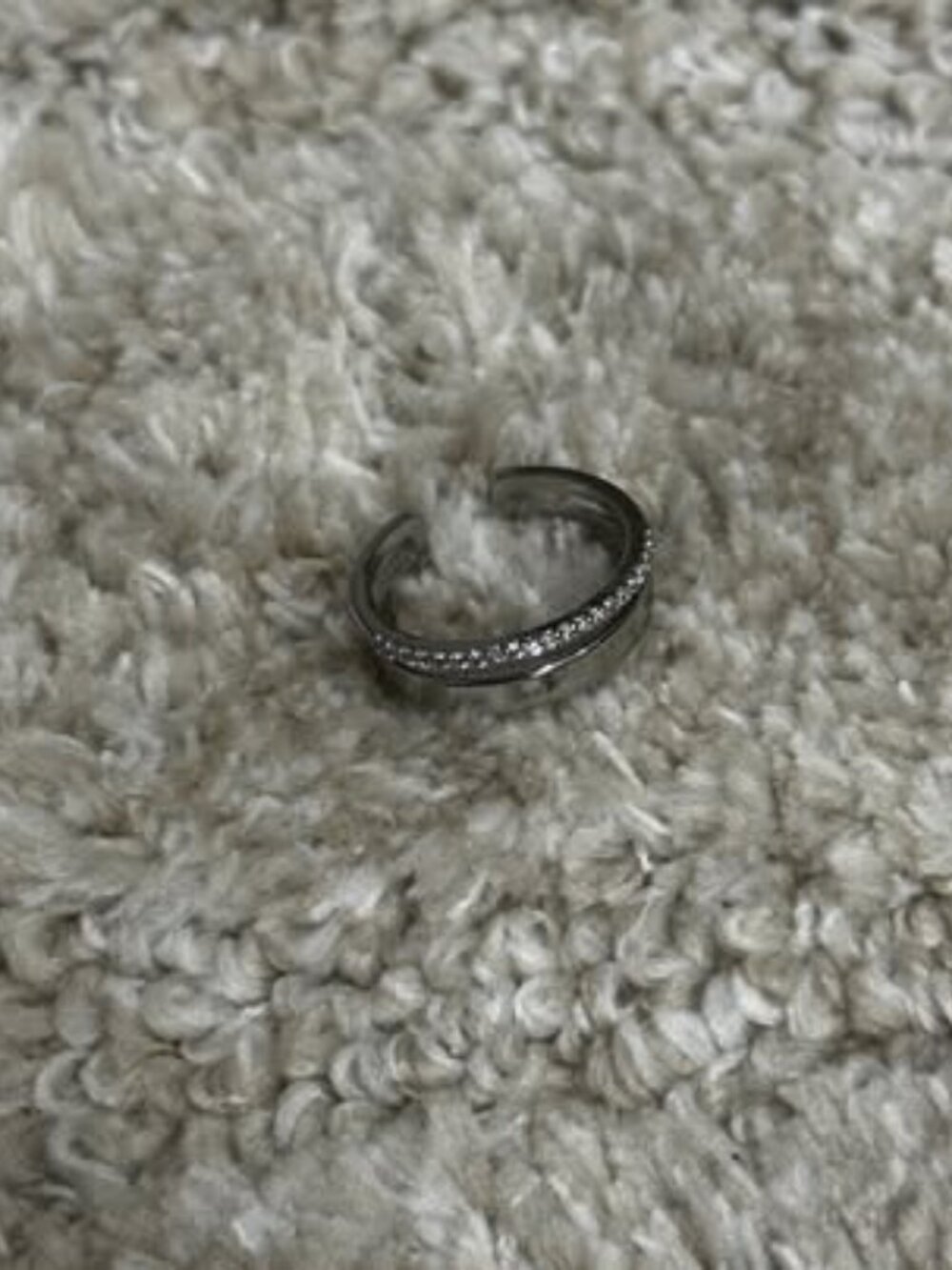 Brandy Melville Adjustable Crystal Band Ring